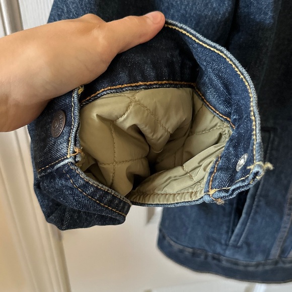 Levi’s Denim Sherpa Trucker Jacket, Dark Blue, Size XL - Picture 3 of 16